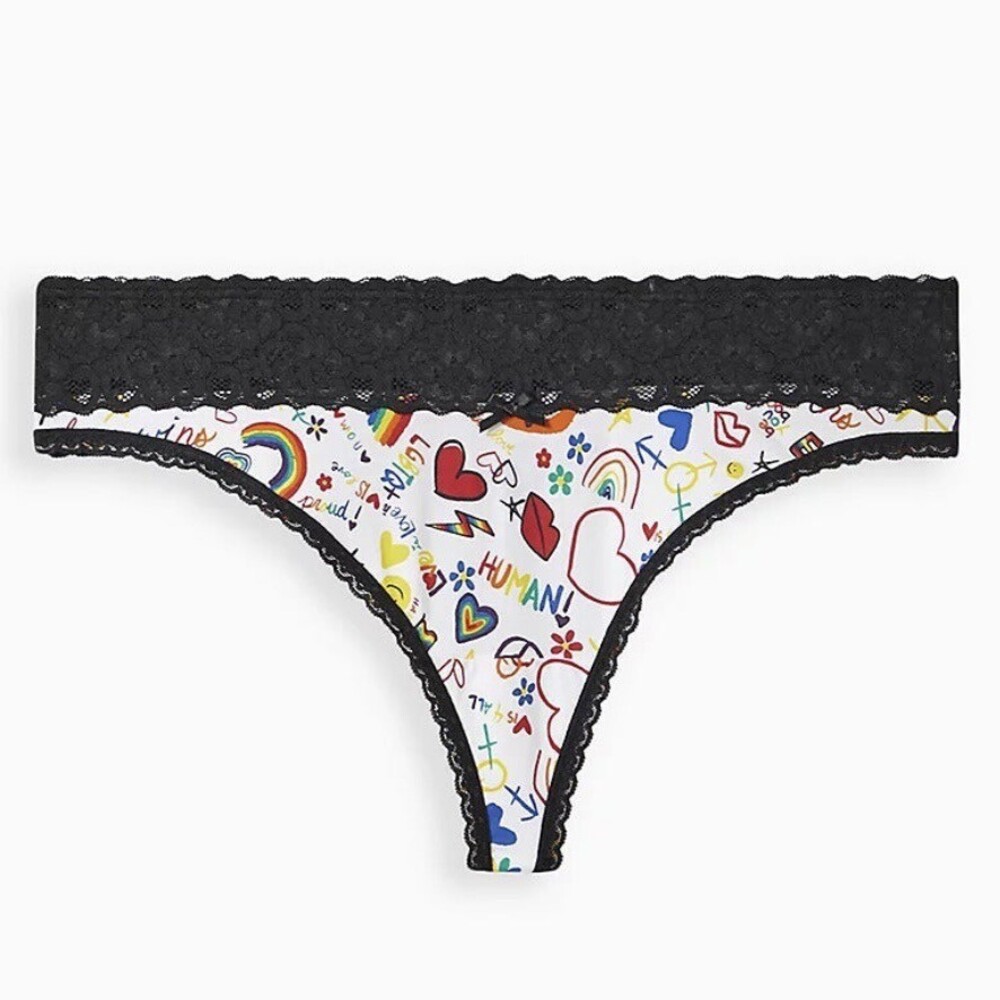 Torrid curve womens New 6X pride Inlet lace thong mid rise plus sexy panty